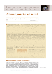 Climat, météo et santé - Observatoire Régional de la Santé