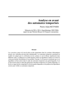 Analyse en avant des automates temporisés