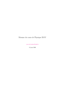 Resume du cours de PhysiqueIII-IV