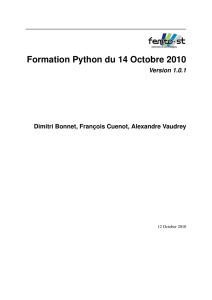 Formation Python du 14 Octobre 2010