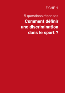 Comment définir une discrimination dans le sport ?