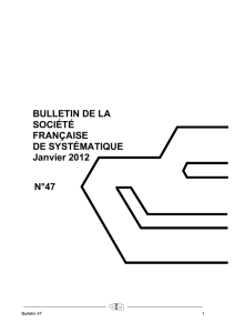 BulletinSFS-47 - Société Française de Systématique