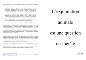 L`exploitation animale est une question de société