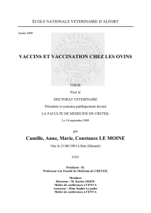 thèse vaccins et vaccination chez les ovins. Camille Le Moine