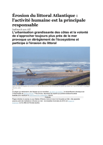 Érosion du littoral Atlantique : l`activité humaine est la principale