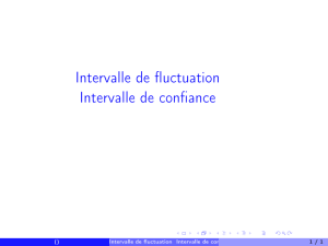 Intervalle de fluctuation Intervalle de confiance