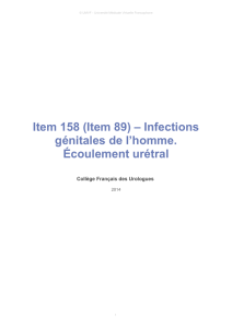 Item 158 (Item 89) – Infections génitales de l`homme. Écoulement