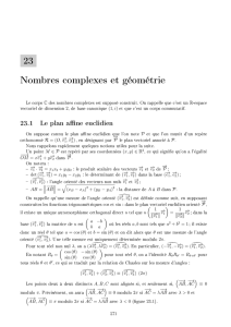 23 Nombres complexes et géométrie