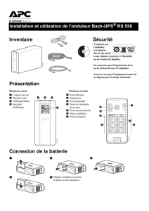 Présentation Connexion de la batterie Inventaire Sécurité