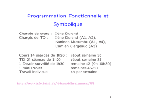 Programmation Fonctionnelle et Symbolique