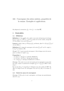243 - Convergence des séries entières, propriétés de la - IMJ-PRG