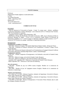 PAULIN Catherine Professeur Département d`études