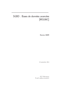 SGBD : Bases de données avancées [M3106C]