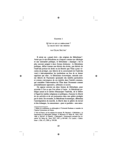 ? ? Il existe un « grand récit » des origines du libéralisme Avant que