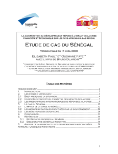 Etude de cas du Sénégal - Federal Public Service Foreign Affairs