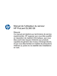 Manuel de l`utilisateur du serveur HP ProLiant DL380 G6