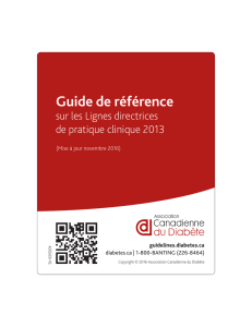 Guide de référence - Canadian Diabetes Guidelines