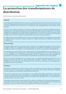 La protection des transformateurs de distribution