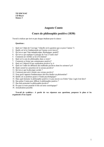 Auguste COMTE Cours de philosophie positive (1830) PREMIÈRE