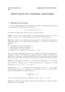 SIMULATION DE VARIABLES ALÉATOIRES