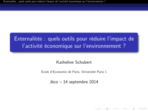 Externalités : quels outils pour réduire l`impact de l`activité