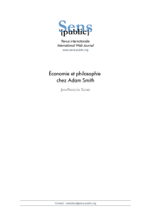Economie et philosophie chez Adam Smith