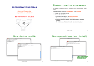 Plusieurs connexions sur un serveur Deux clients en parallèle Que