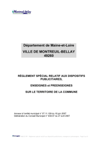 Règlement local sur la publicité - Ville de Montreuil