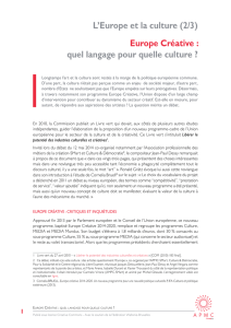 Europe Créative : quel langage pour quelle culture
