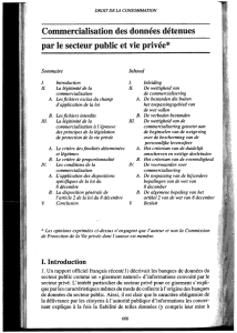 Commercialisation des données détenues par le secteur public et