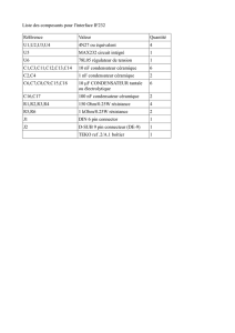 Liste des composants pour l`interface IF232 Référence Valeur