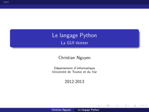 Le langage Python - Université de Toulon