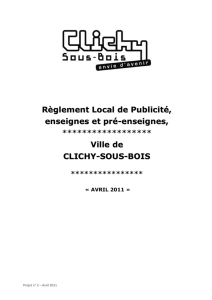 Règlement Local de Publicité, enseignes et pré