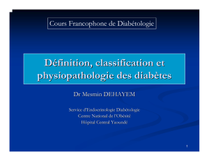 Definition Et Classification Du Diabete