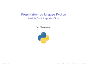 Présentation du langage Python - Module Outils Logiciels (OL1)