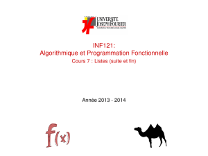 INF121: Algorithmique et Programmation Fonctionnelle