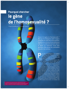 le gène de l`homosexualité - Biologie Évolutive Humaine