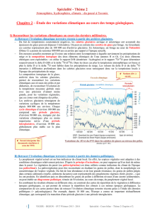 Spécialité - Thème 2 Chapitre 2 – Étude des variations climatiques