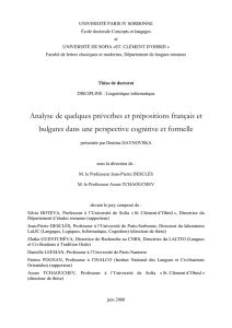 Analyse de quelques préverbes et prépositions français et