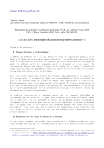 « Je, me, moi : allomorphes du pronom de première personne ? »