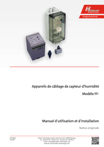 Manuel d`utilisation et d`installation Appareils de câblage de capteur