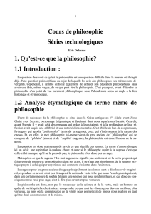 Cours de philosophie Séries technologiques 1. Qu`est - Cours-univ