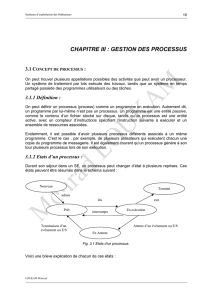 chapitre iii : gestion des processus