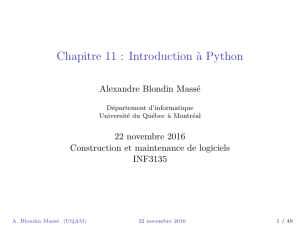 Chapitre 11 : Introduction à Python - LaCIM