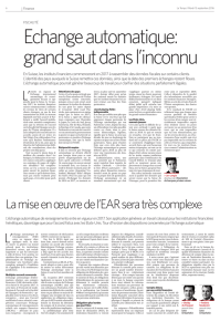 Article by Jan Langlo in Le Temps - Association de Banques Privées