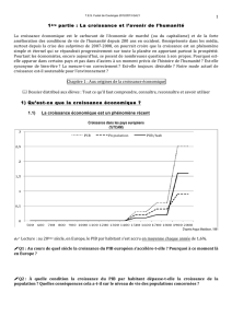 1 1ère partie : La croissance et l`avenir de l`humanité La croissance