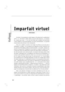 Imparfait virtuel - La revue nouvelle