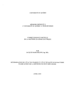 Détermination de l`état de charge et l`état de santé d`une batterie