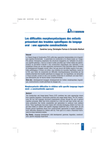 Les difficultés morphosyntaxiques des enfants présentant