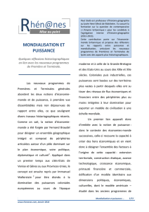 Mondialisation et puissance. Reflexions en lien avec les